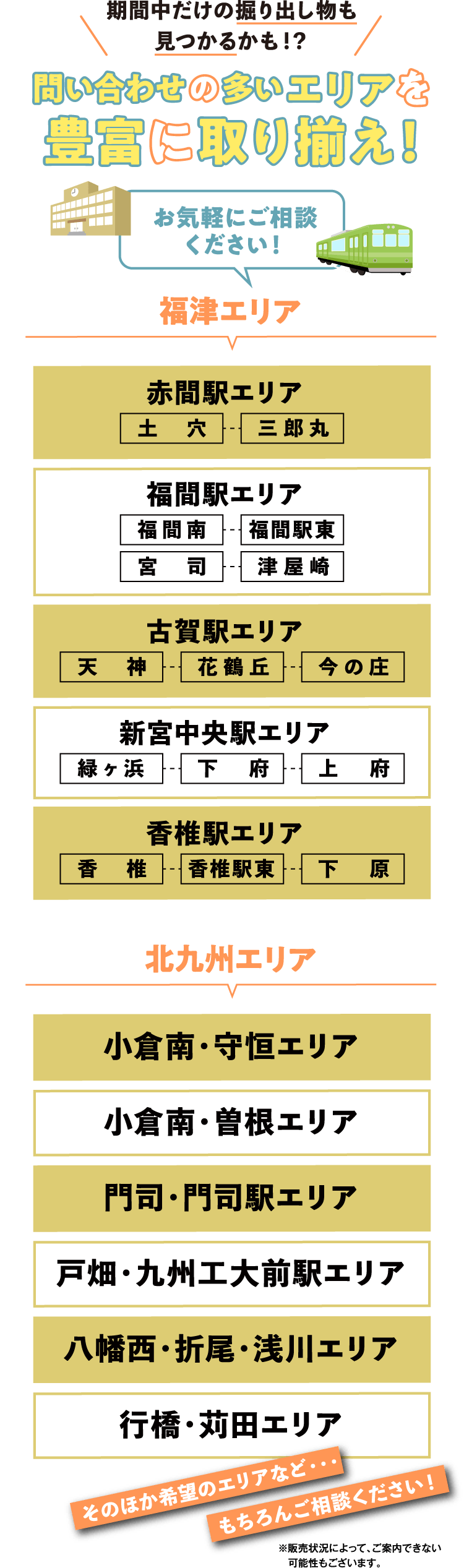 土地の問い合わせの多いエリアを豊富に取り揃え