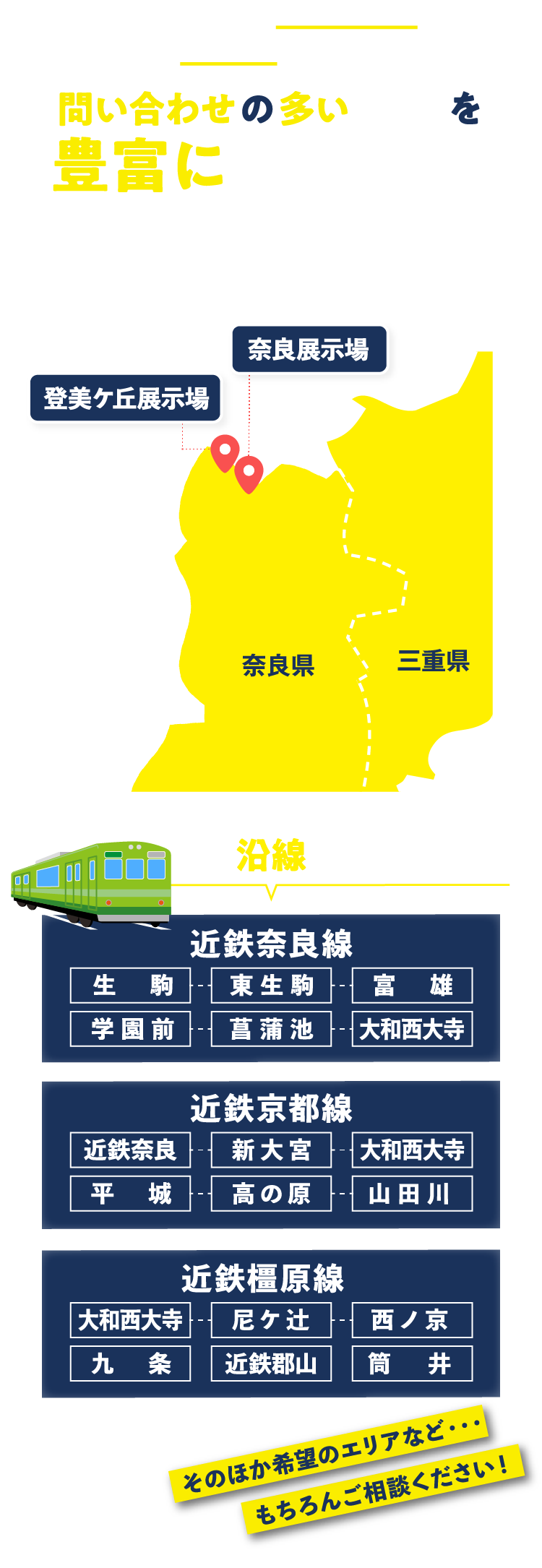 土地のお問い合わせの多いエリアを豊富に取り揃え